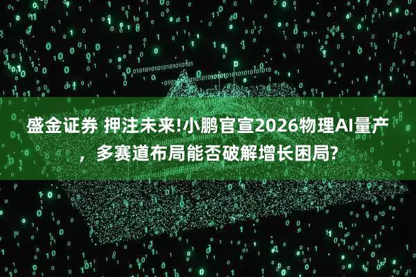 盛金证券 押注未来!小鹏官宣2026物理AI量产，多赛道布局能否破解增长困局?